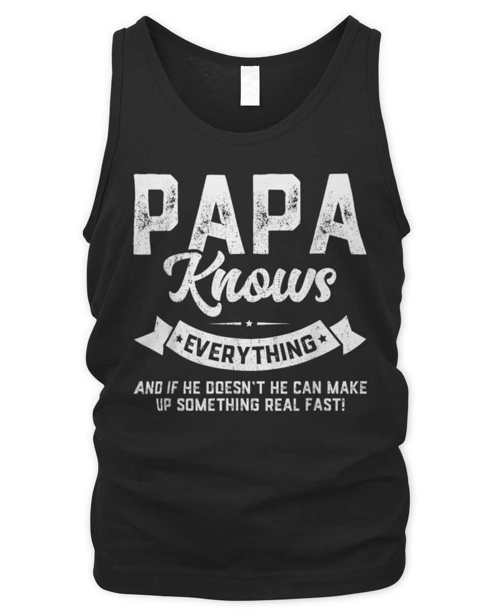 Papa Knows Everything 60th Gift Funny Father's Day T-Shirt Men's Tank Top black s