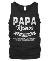 Papa Knows Everything 60th Gift Funny Father's Day T-Shirt Men's Tank Top black s